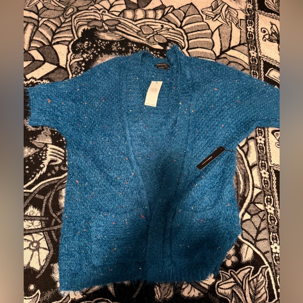 BCBG MaxAzria short sleeve fuzzy cardigan